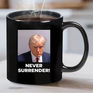 COPY - 🇺🇸”Never Surrender!” President Donald Trump Mug Shot 11 Ounce Ceramic Mu…